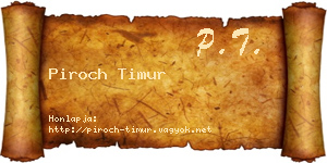 Piroch Timur névjegykártya